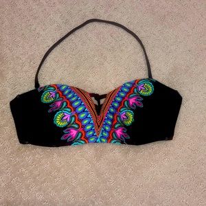 Trina Turk Bandeau Style Black Bikini top and bottom